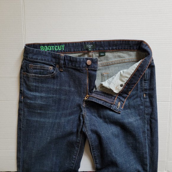 Boot cut jeans J. Crew petite dark wash distressed stretch cotton denim pants - Picture 12 of 14